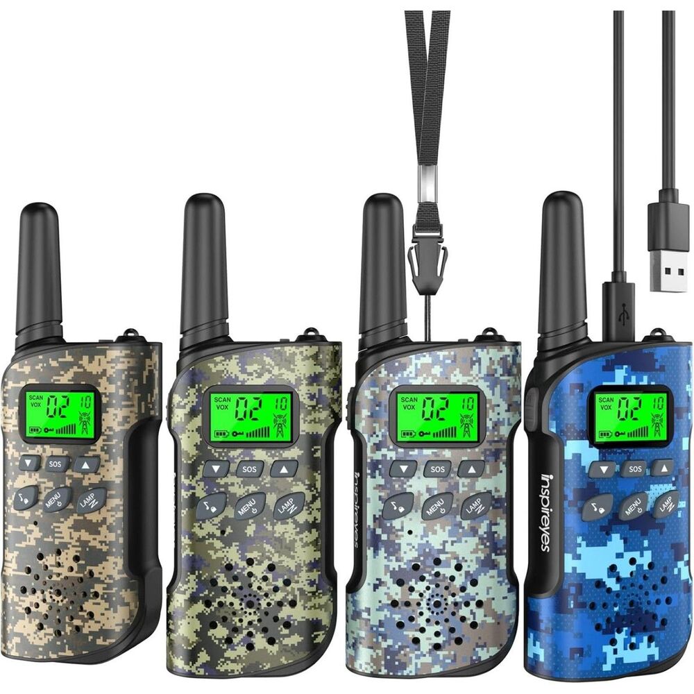 Walkie Talkies, Rechargeable 4 Pack Long Range 2-Way Radios
